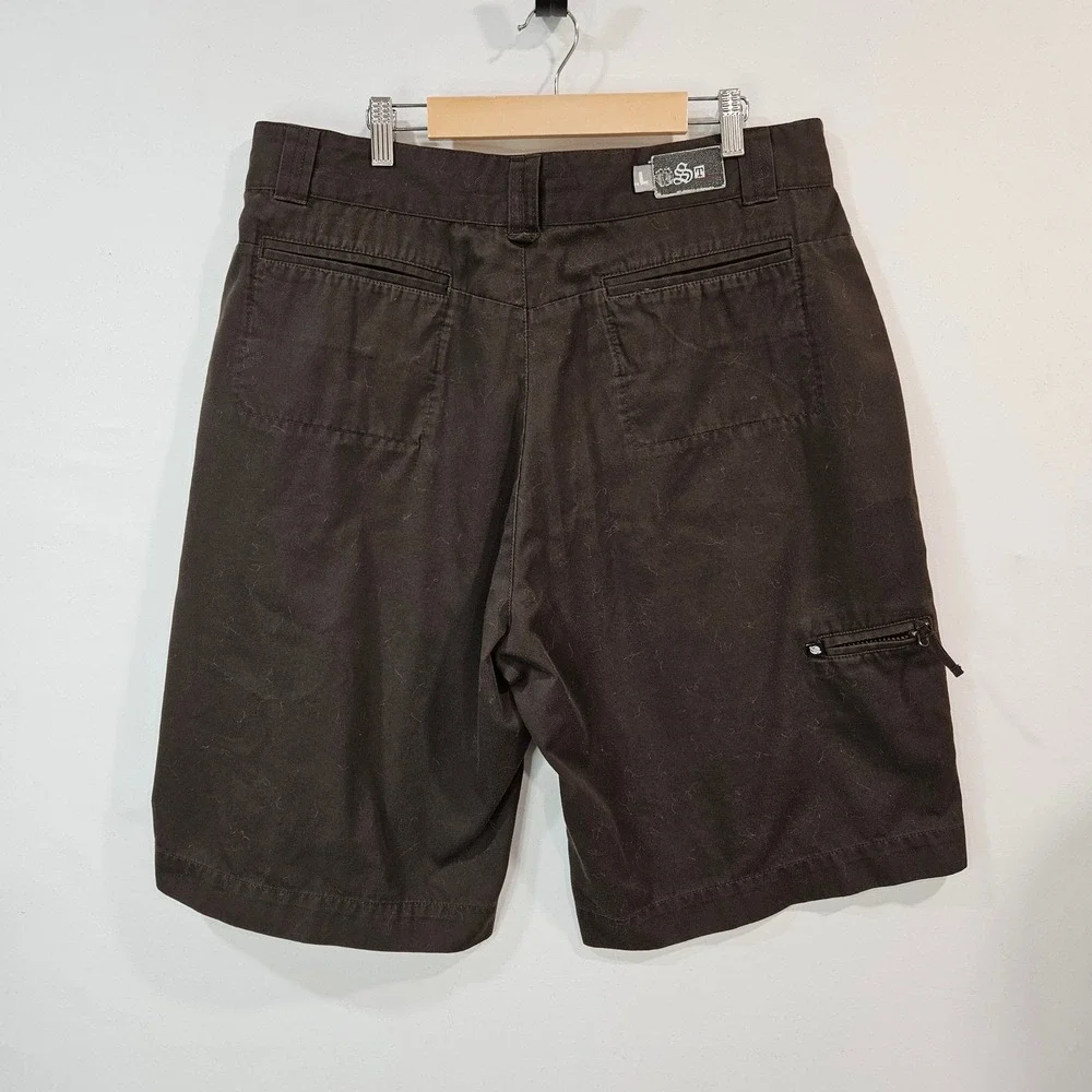 Vintage LOST ENTERPRISES Mens 36 Chino Y2K Skateboard Shorts Brown 24 in Long‎